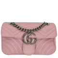 GUCCI Gucci Marmont Mini MatelassÃ© Leather Shoulder Crossbody Bag Pastel Pink 446744