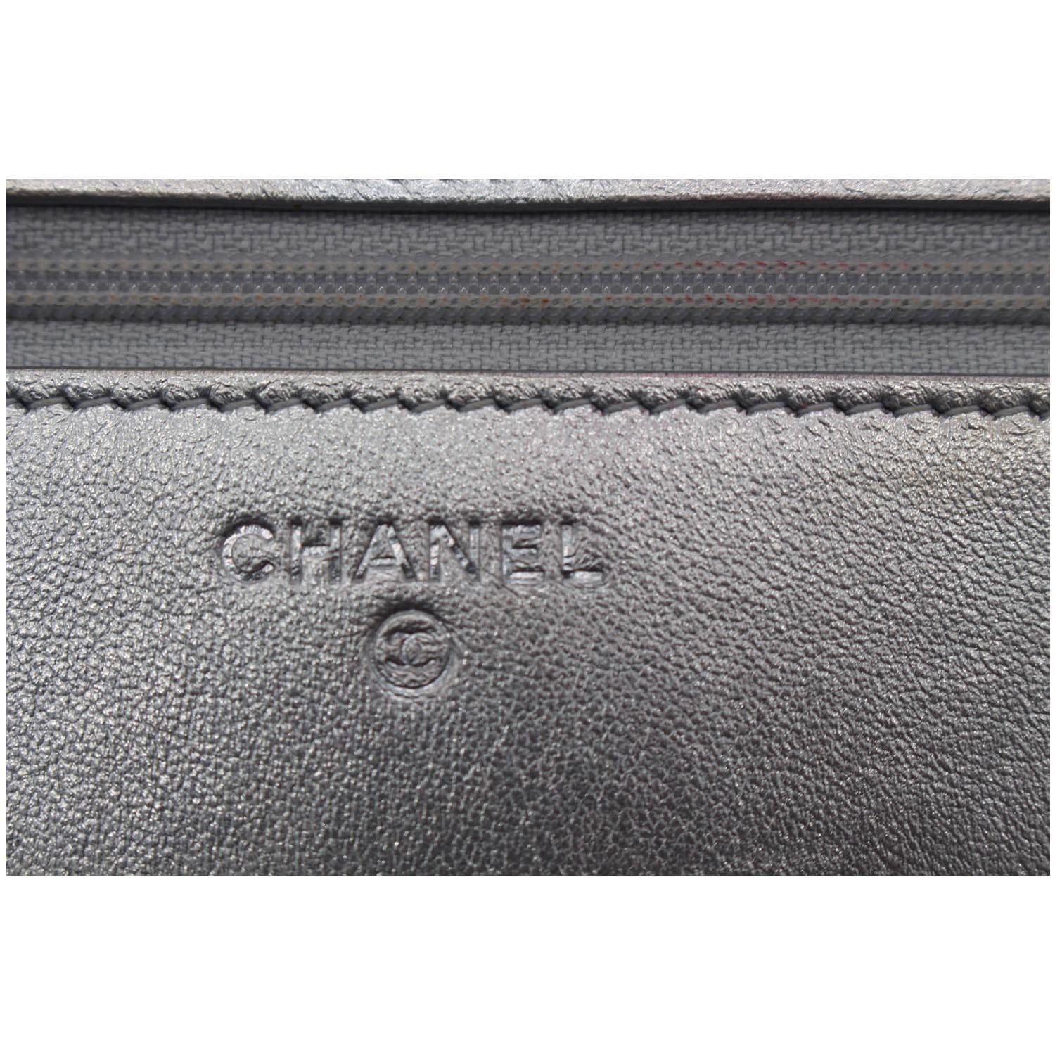 Chanel Trendy CC Quilted Leather Wallet on Chain Crossbody Bag Silver