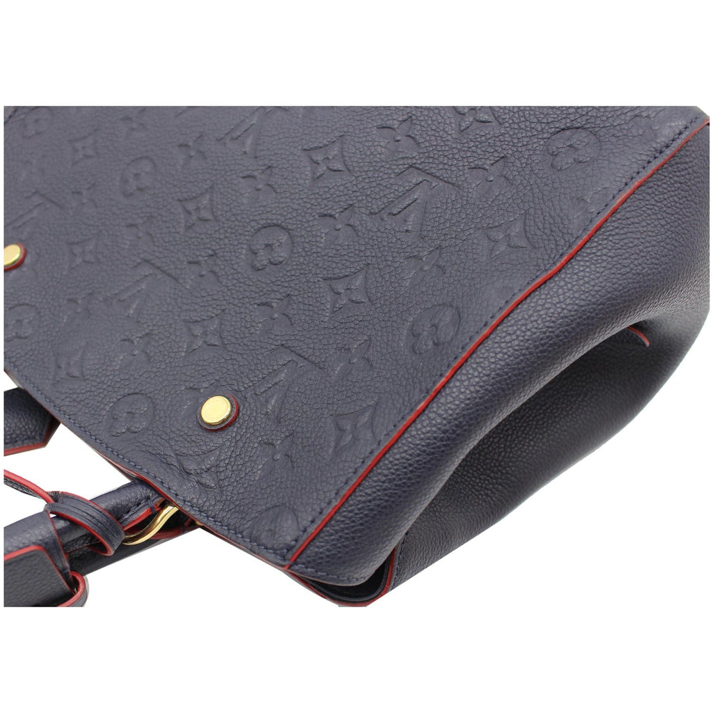 LOUIS VUITTON Montaigne MM Monogram Empreinte Shoulder Bag Navy Blue