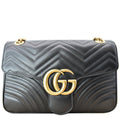GUCCI Gucci Marmont Medium Matelasse Shoulder Bag Black 443496