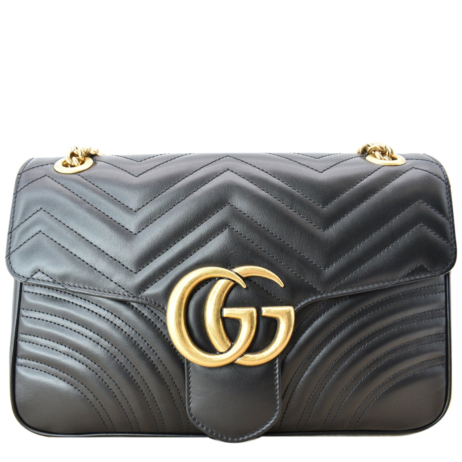 GUCCI Gucci Marmont Medium Matelasse Shoulder Bag Black 443496