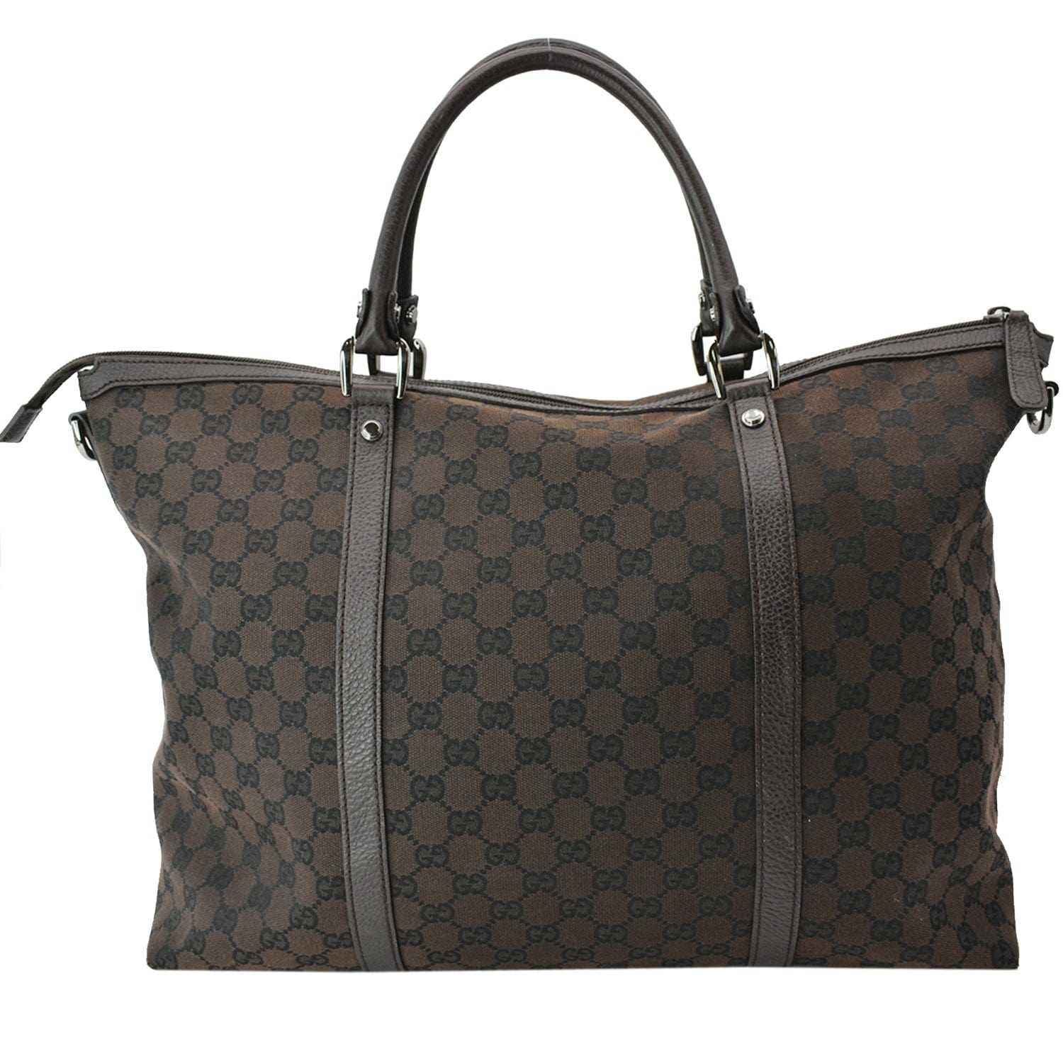 GUCCI Gucci Guccissima Canvas Leather Tote Brown 339550