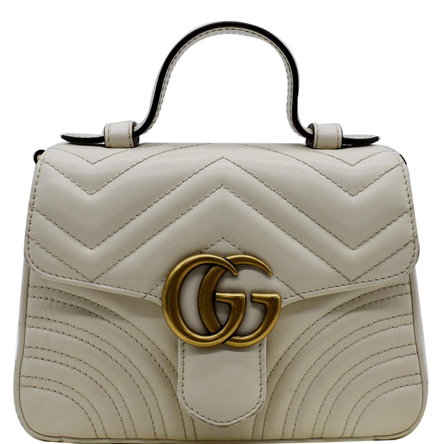 GUCCI Gucci Marmont Mini Top Handle Shoulder Bag White 547260