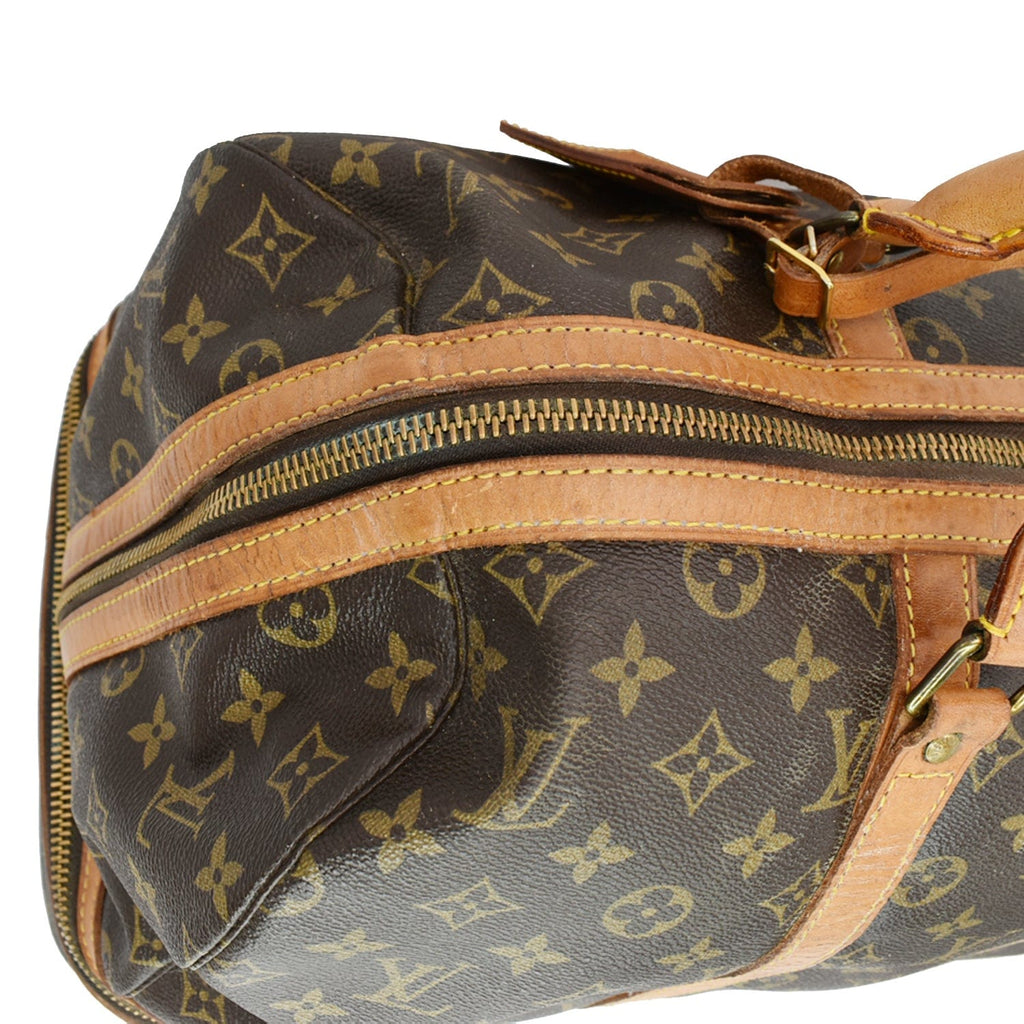 LOUIS VUITTON  Sac Sport Monogram Canvas Boston Travel Bag Brown