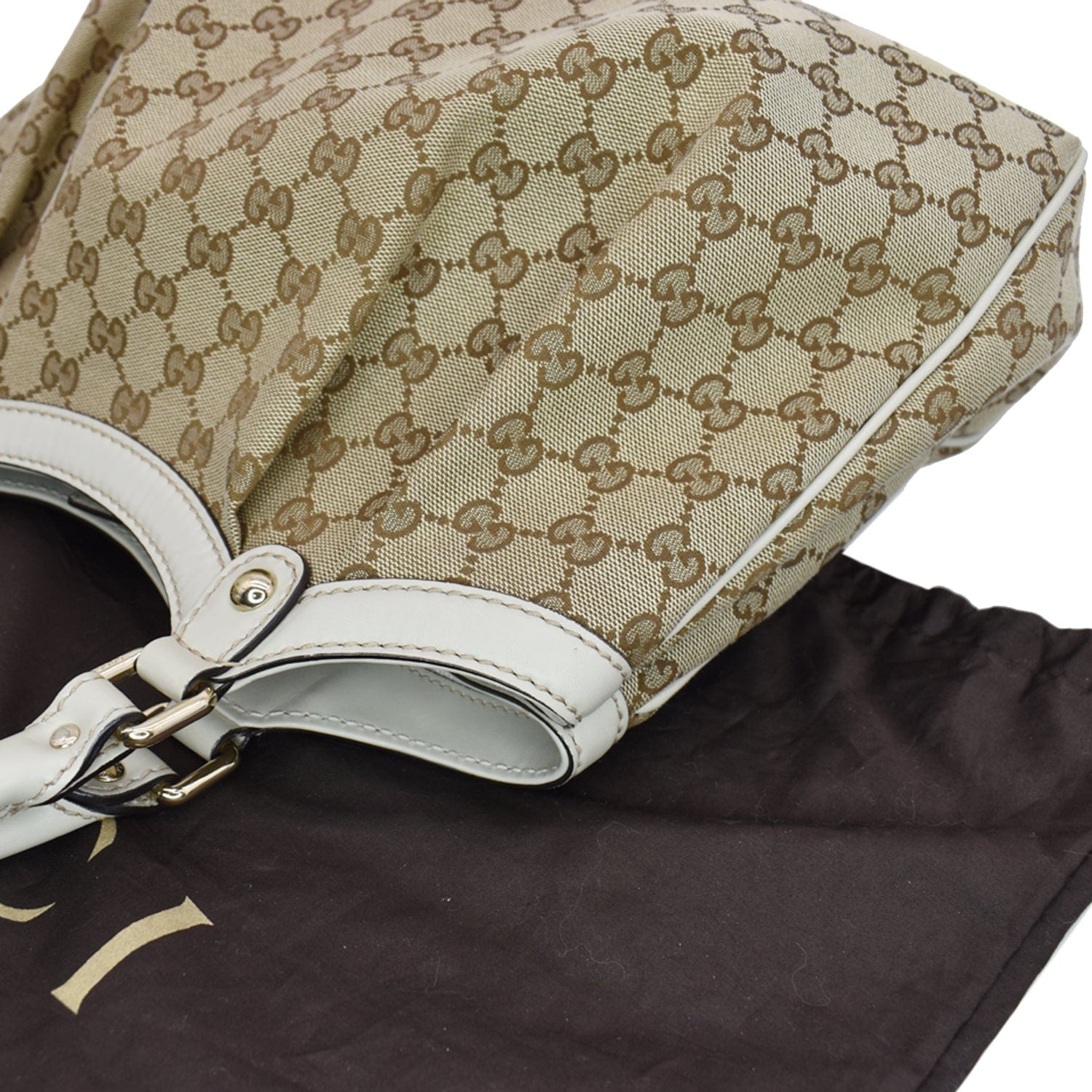 GUCCI Sukey Medium Gucci Canvas Tote Bag Beige 211944