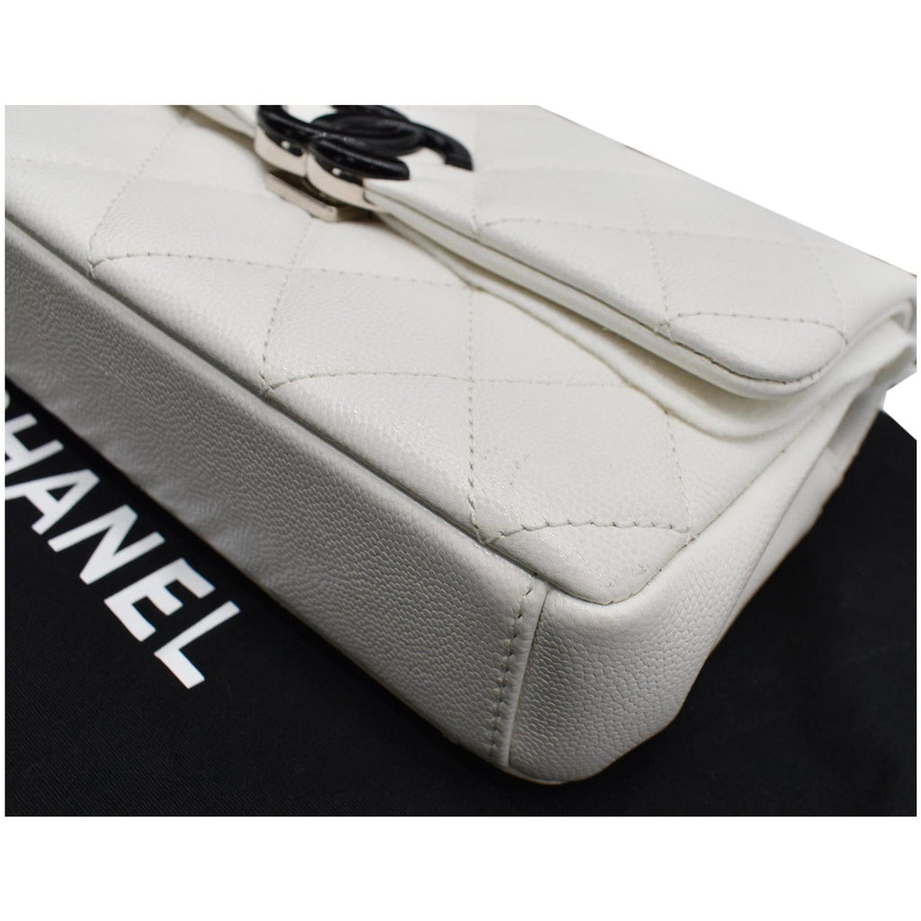 Chanel My Everything Small Caviar Quilted Leather Flap Shoulder Bag White