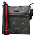 GUCCI Bestiary Tigers Gucci Supreme Square Messenger Bag Black 474137