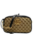 GUCCI Gucci Marmont Small Matelasse Canvas Leather Crossbody Bag Beige 447632
