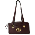 GUCCI Large Arli Leather Top Handle Shoulder Bag Burgundy 550130