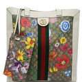 GUCCI Ophidia Gucci Flora Vertical Shopping Tote Bag White 519335