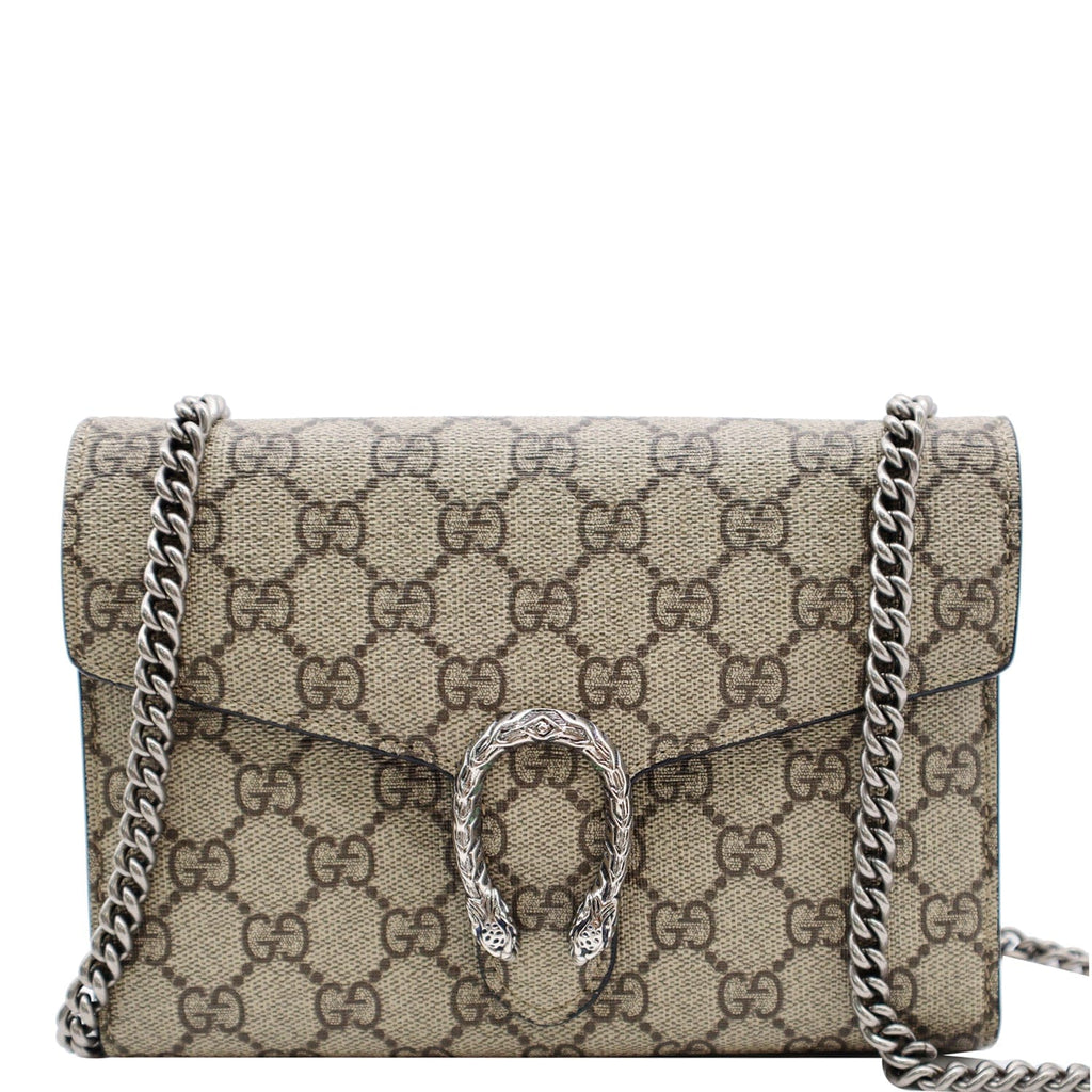 GUCCI Dionysus Gucci Supreme Crossbody Chain Wallet Beige 401231