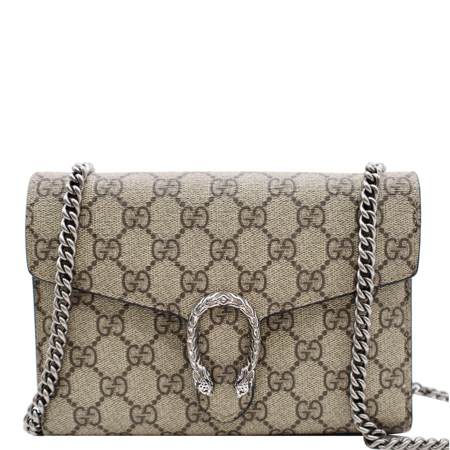GUCCI Dionysus Gucci Supreme Crossbody Chain Wallet Beige 401231
