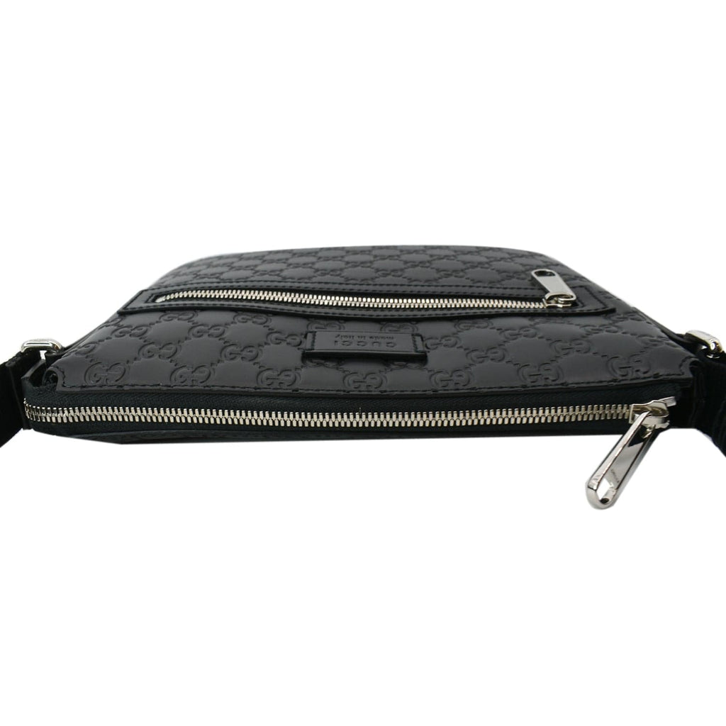 GUCCI Gucci Signature Leather Black Messenger Bag 406410