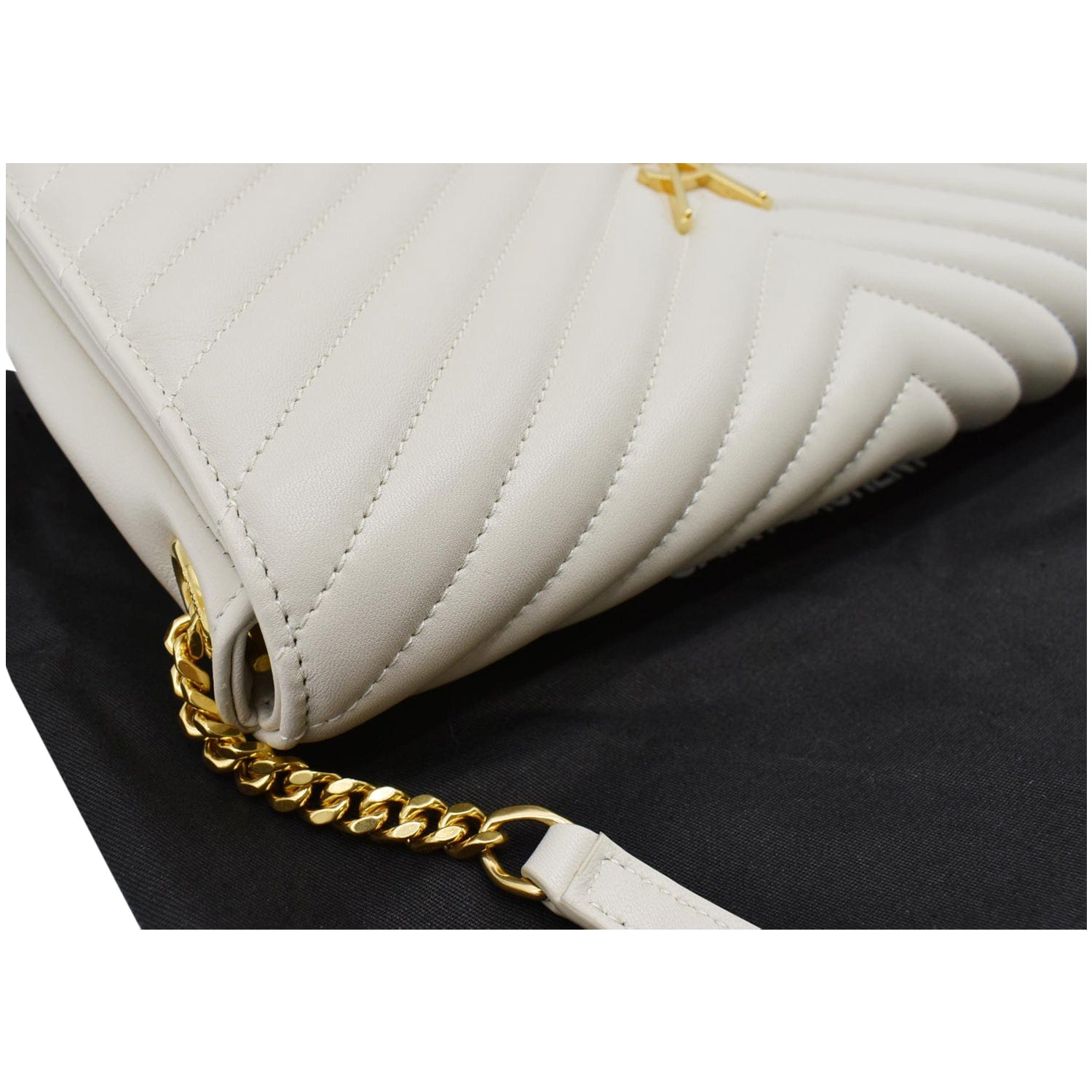 YVES SAINT LAURENT Kate Supple 99  Leather Chain Shoulder Bag Light cream