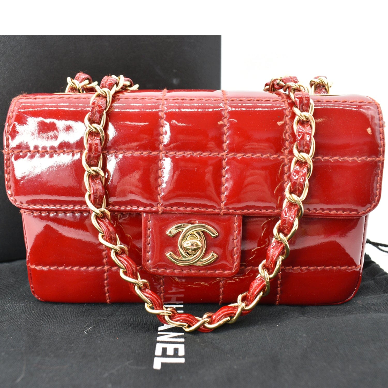 Chanel Chocolate Bar Small New 1:1 Rep Leather Flap Shoulder Bag Red