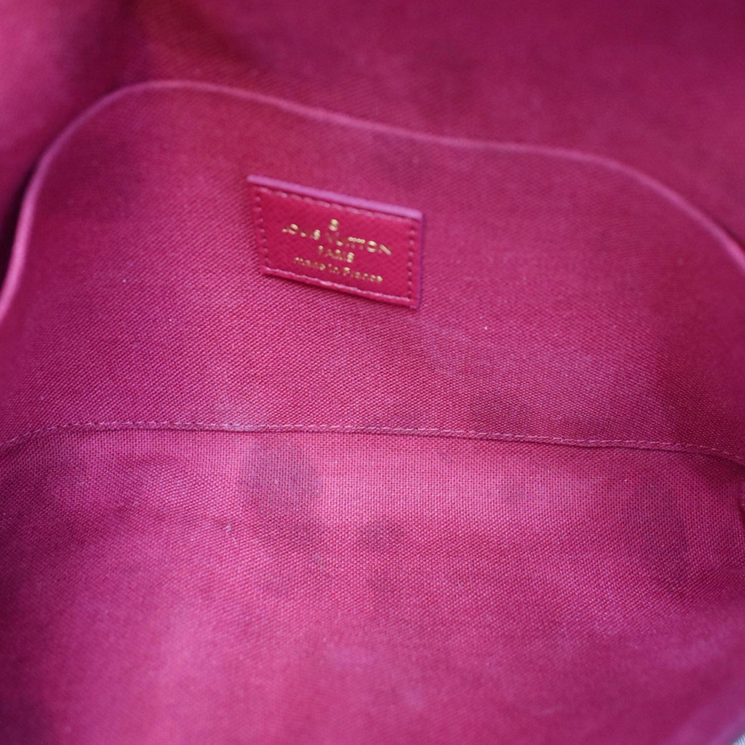 LOUIS VUITTON Felicie Monogram Canvas Pochette Crossbody Bag Brown