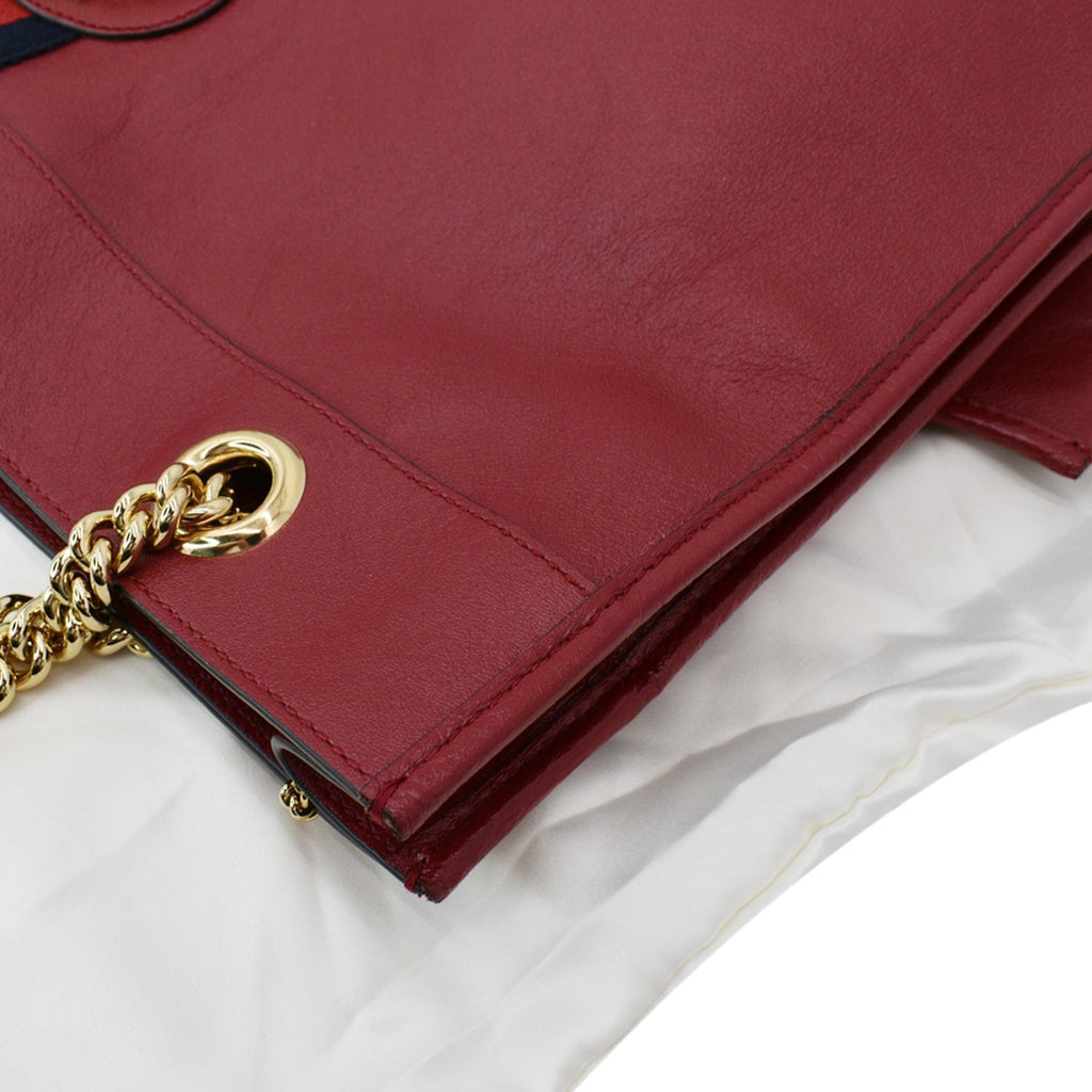 GUCCI Rajah Large Leather Tote Shoulder Bag Red 537219  - Hot Deals