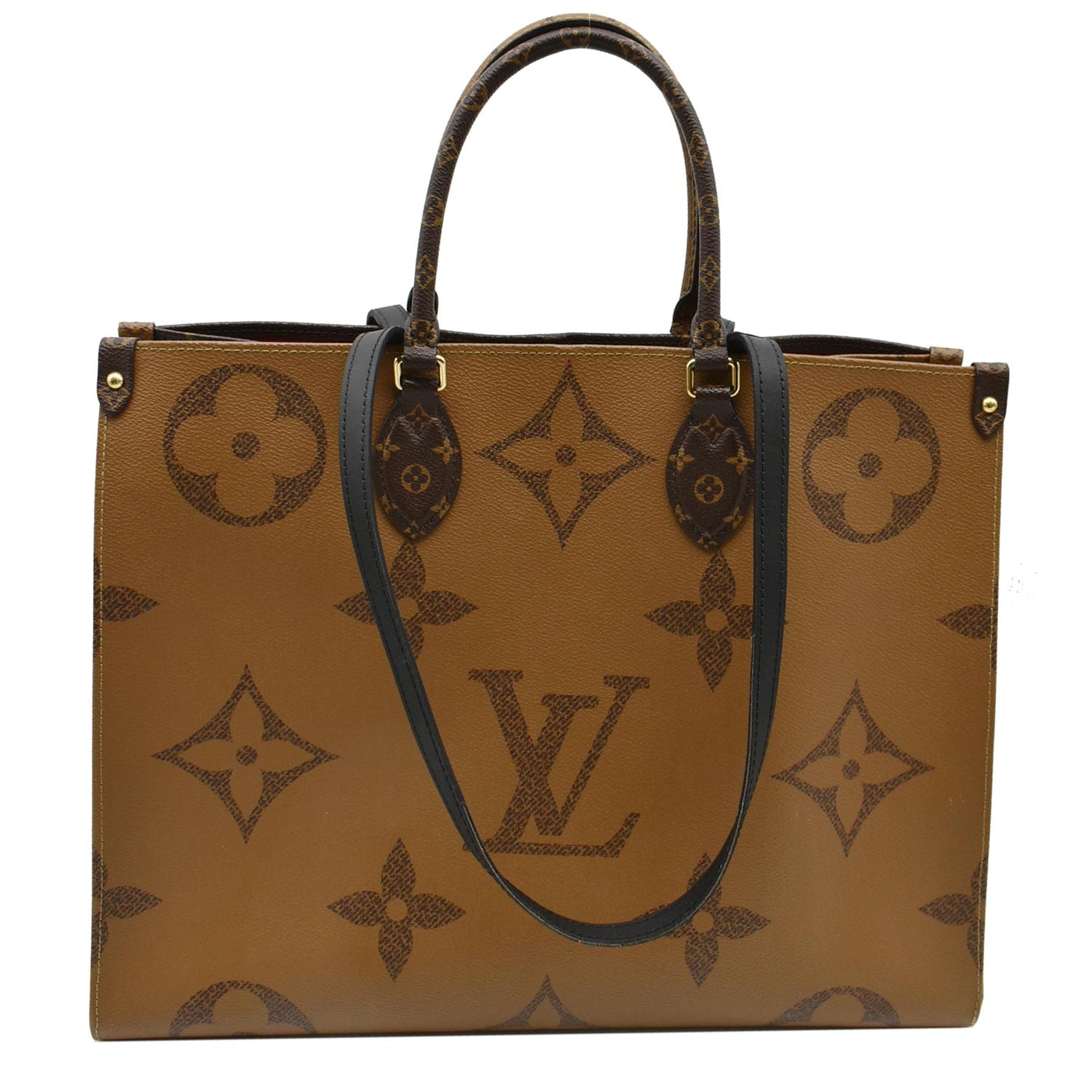 LOUIS VUITTON Onthego GM Giant Monogram Canvas Tote Shoulder Bag Brown