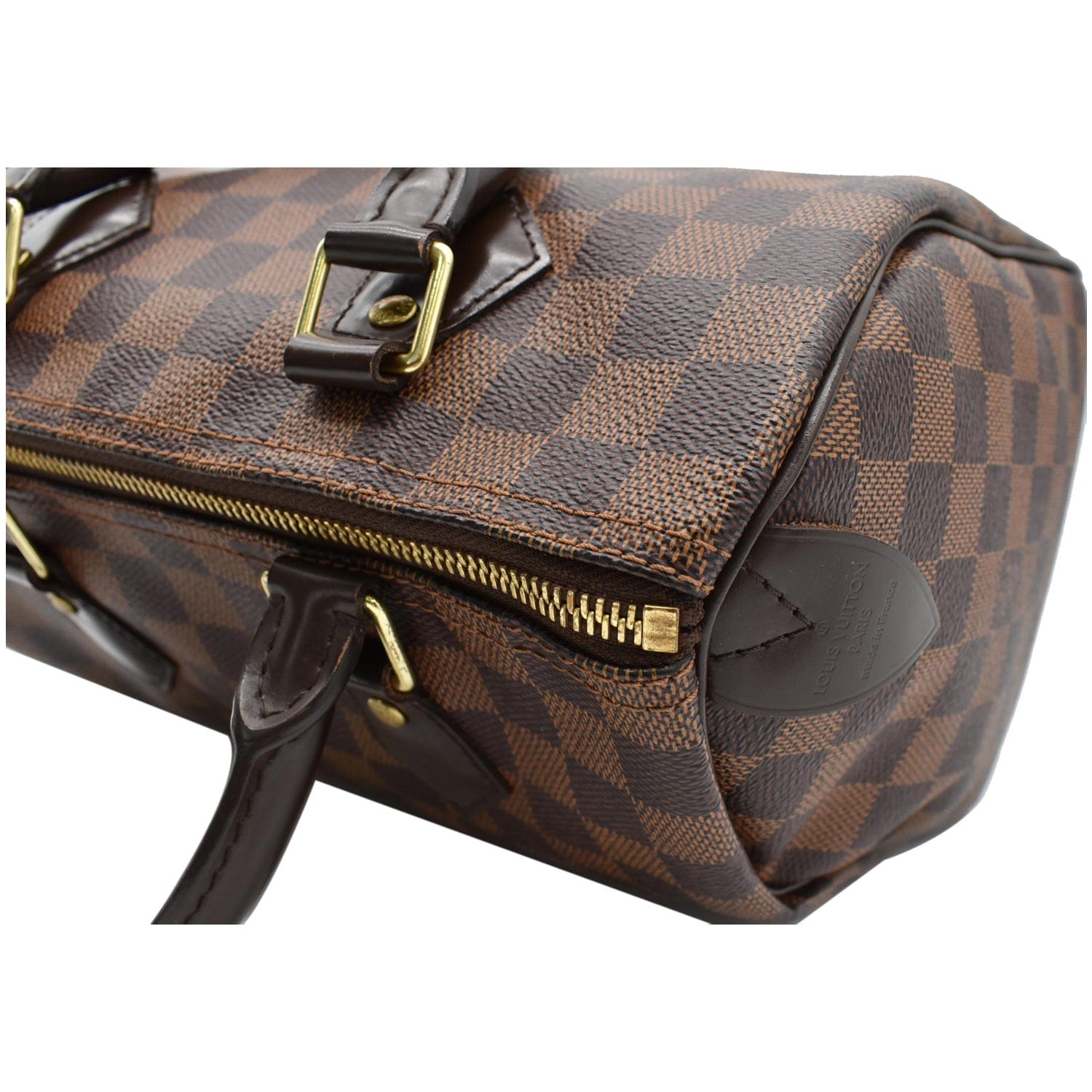 LOUIS VUITTON Speedy 25 Damier Ebene Shoulder Bag Brown