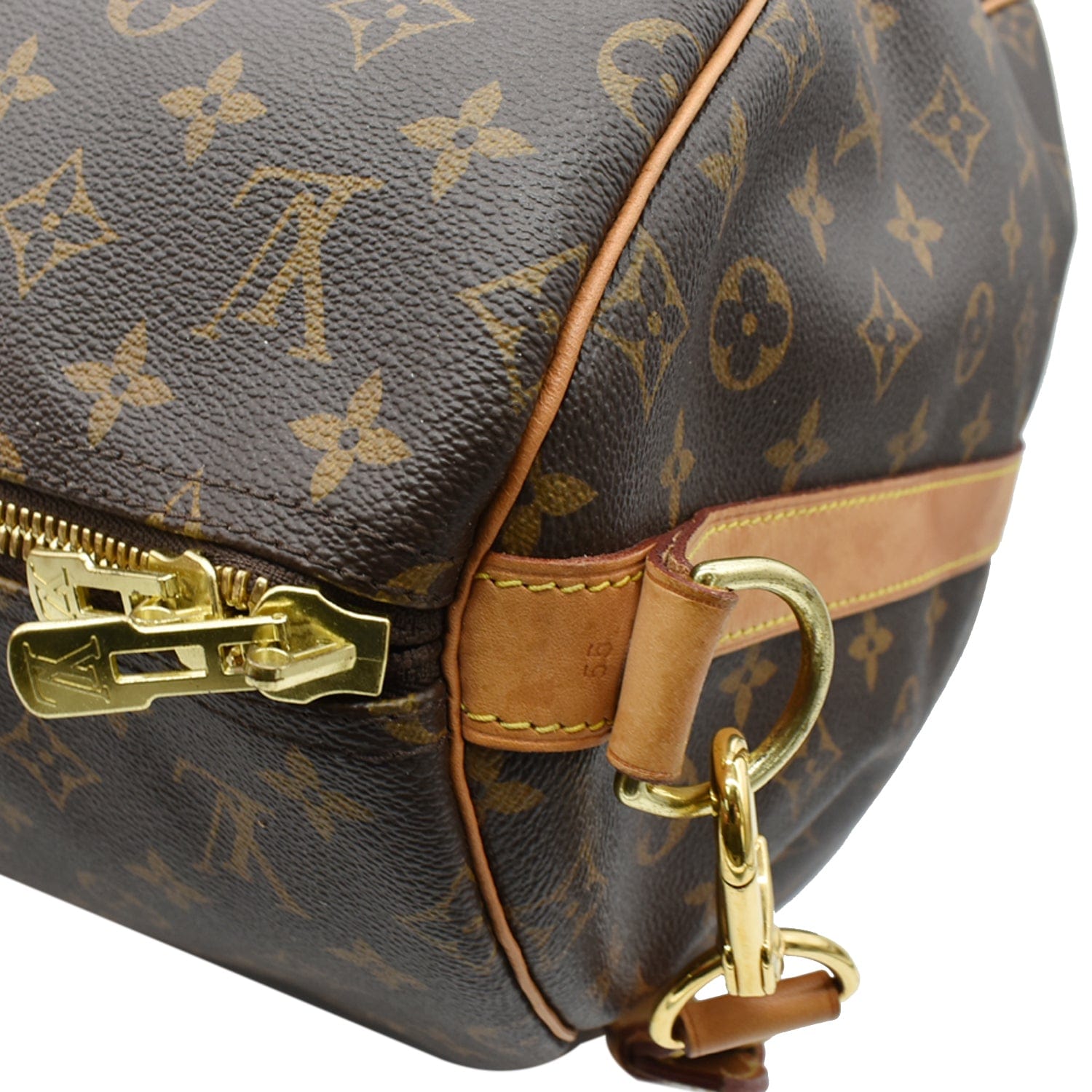 LOUIS VUITTON Keepall Bandouliere 55 Monogram Canvas Travel Bag Brown
