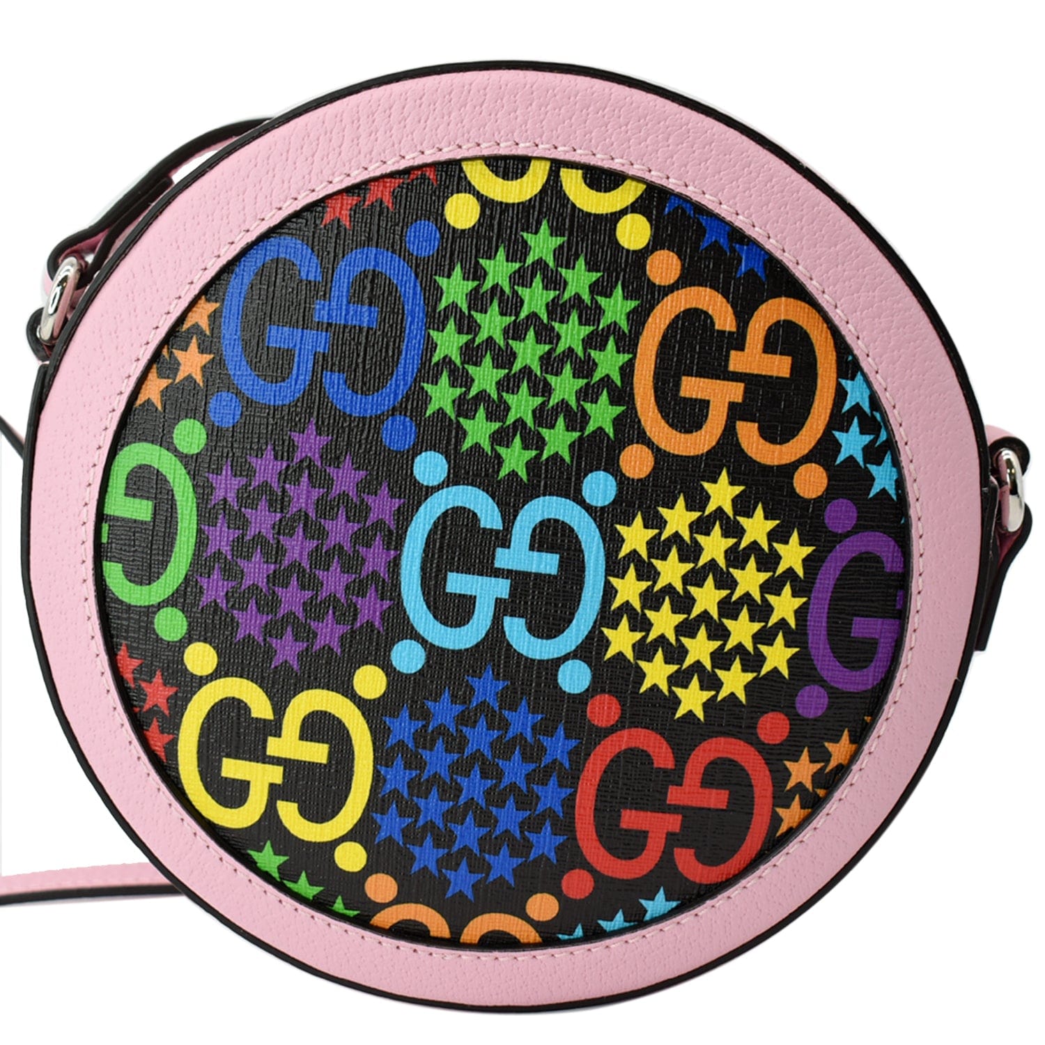 GUCCI Gucci Psychedelic Round Leather Crossbody Bag Multicolor 603938