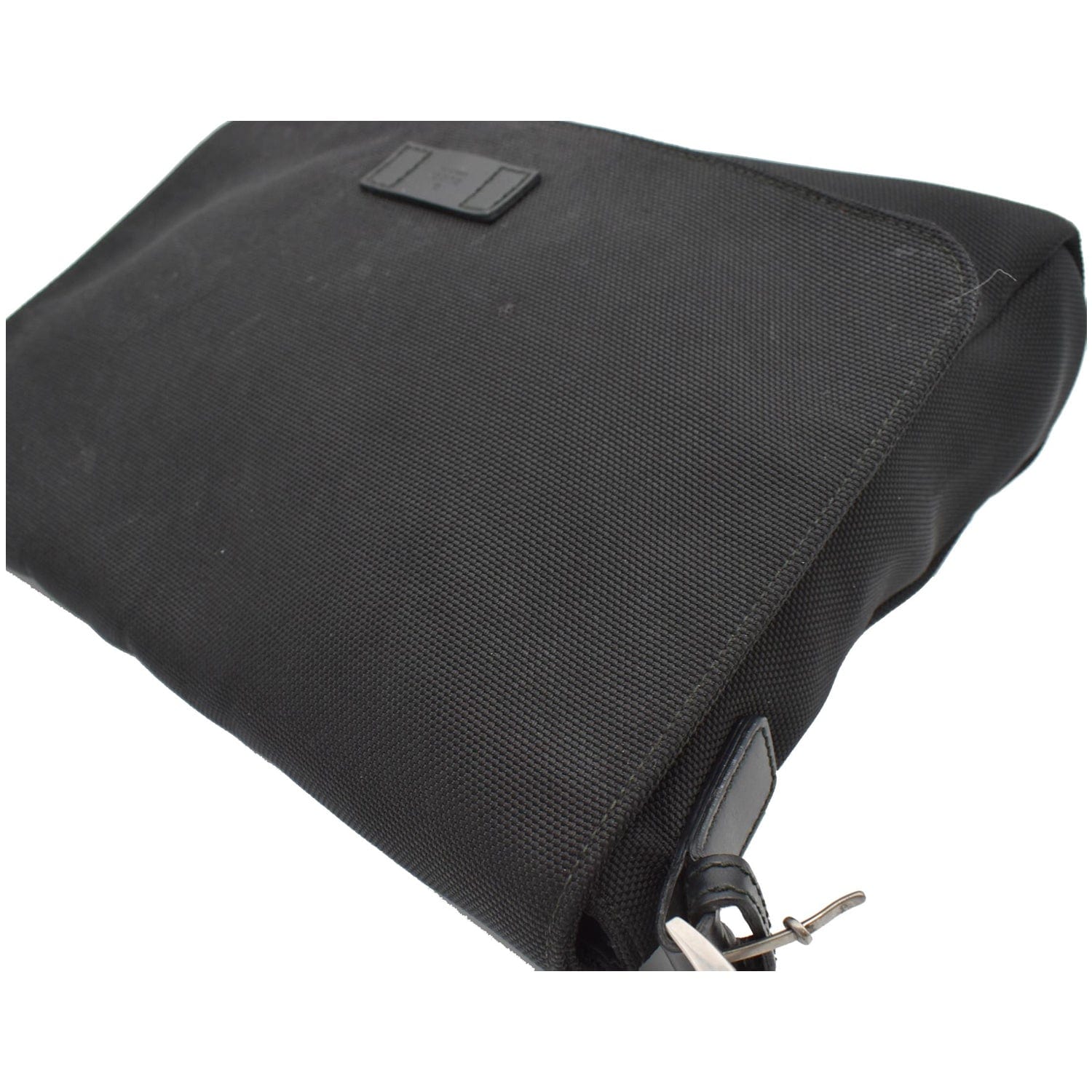 GUCCI Techno Large Web Nylon Canvas Messenger Bag Black 337074