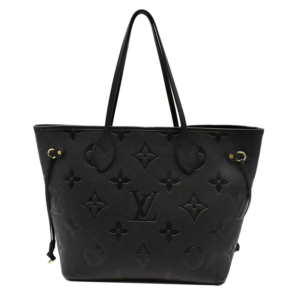 LOUIS VUITTON Neverfull MM Monogram Empreinte Tote Bag Black