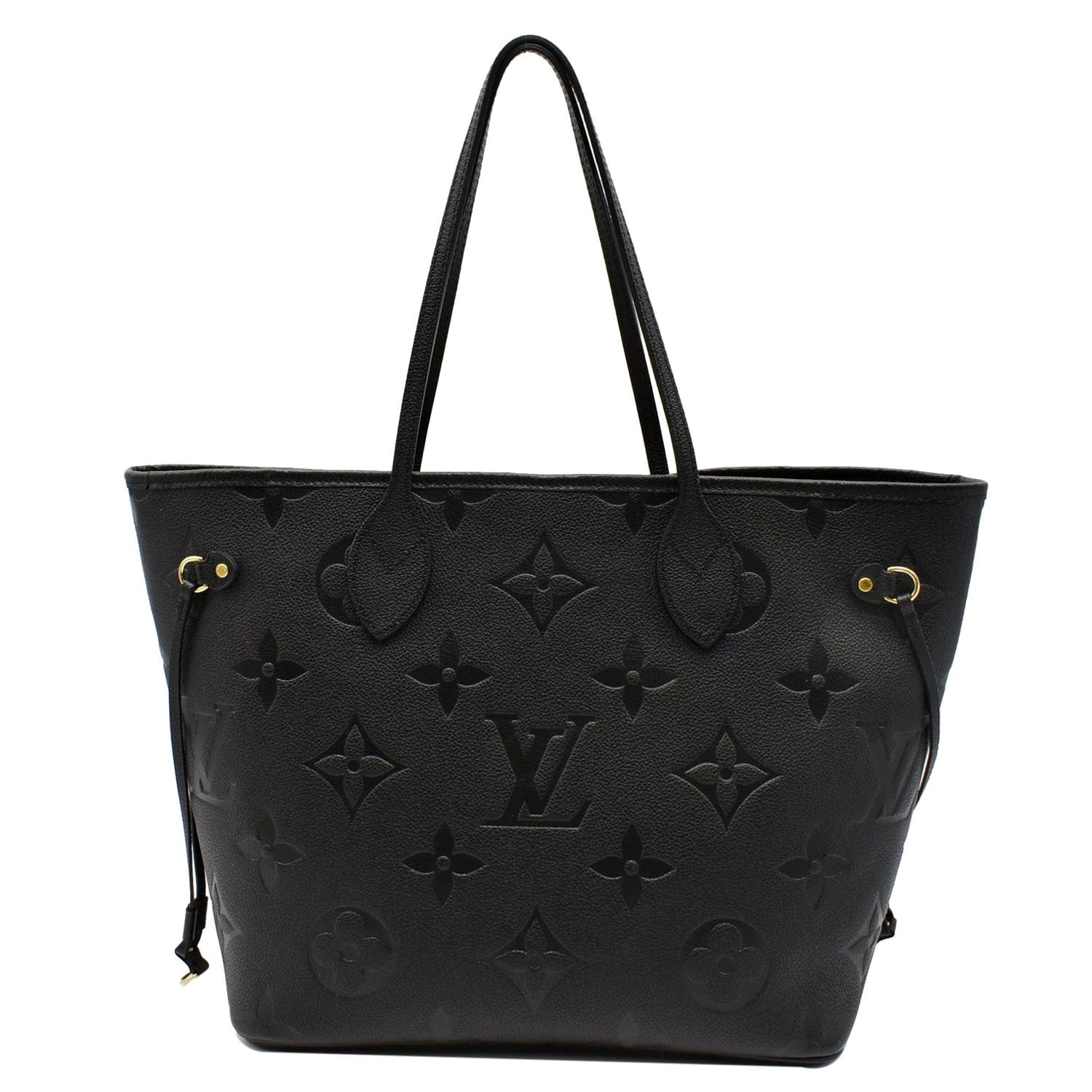 LOUIS VUITTON Neverfull MM Monogram Empreinte Tote Bag Black