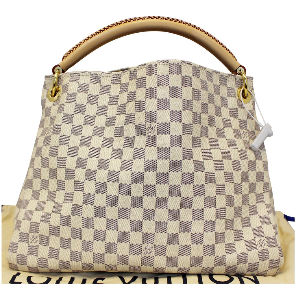 LOUIS VUITTON Artsy MM Damier Azur Shoulder Bag White