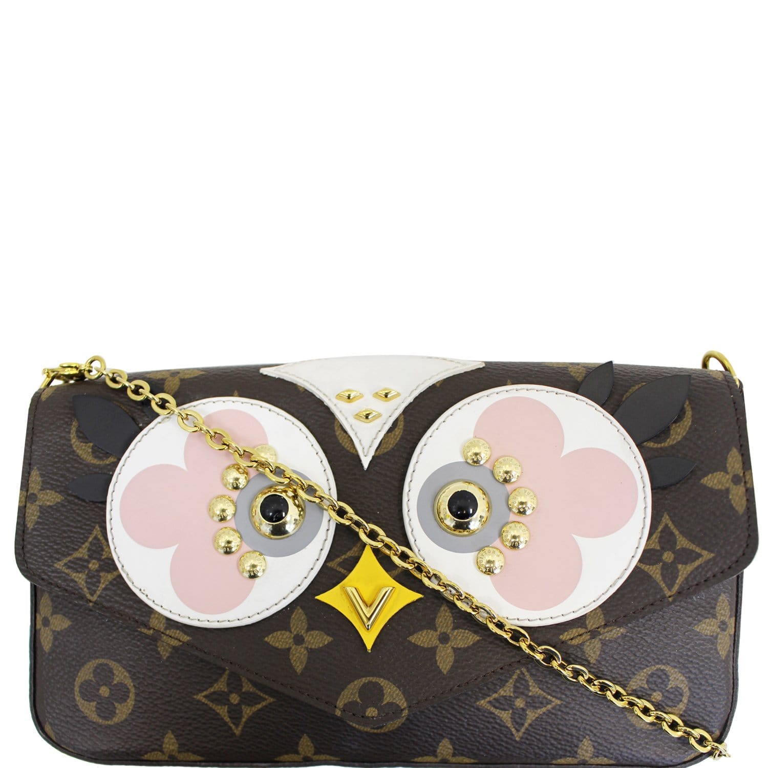 LOUIS VUITTON Pochette Felicie Owl Monogram Chain Crossbody Bag - 20% OFF