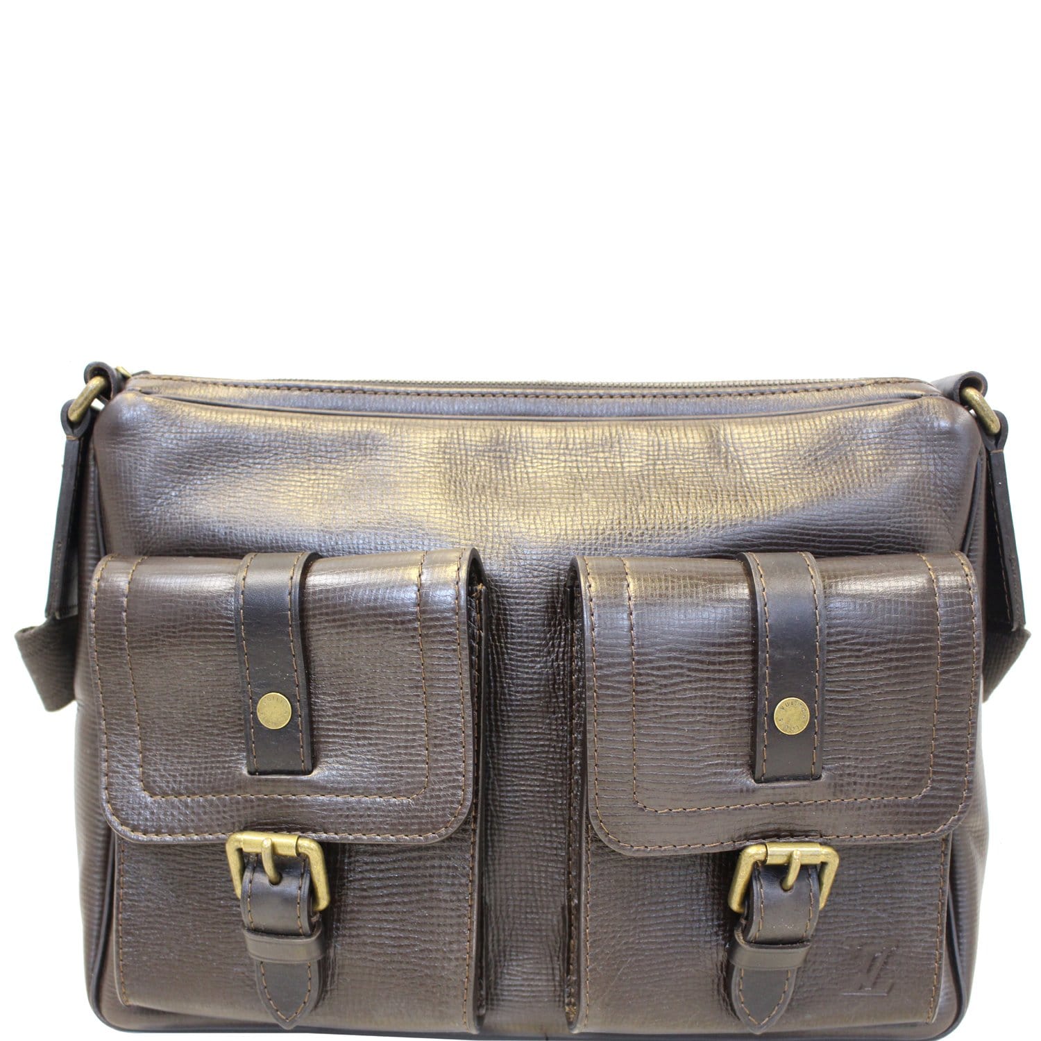LOUIS VUITTON Brown Utah Leather Wichita Messenger Bag
