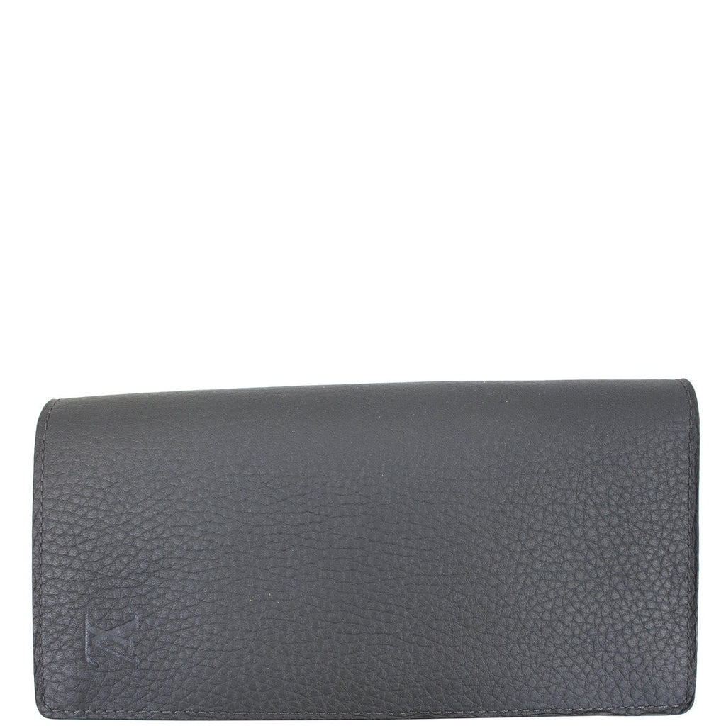 LOUIS VUITTON Brazza Taiga Leather Wallet Grey