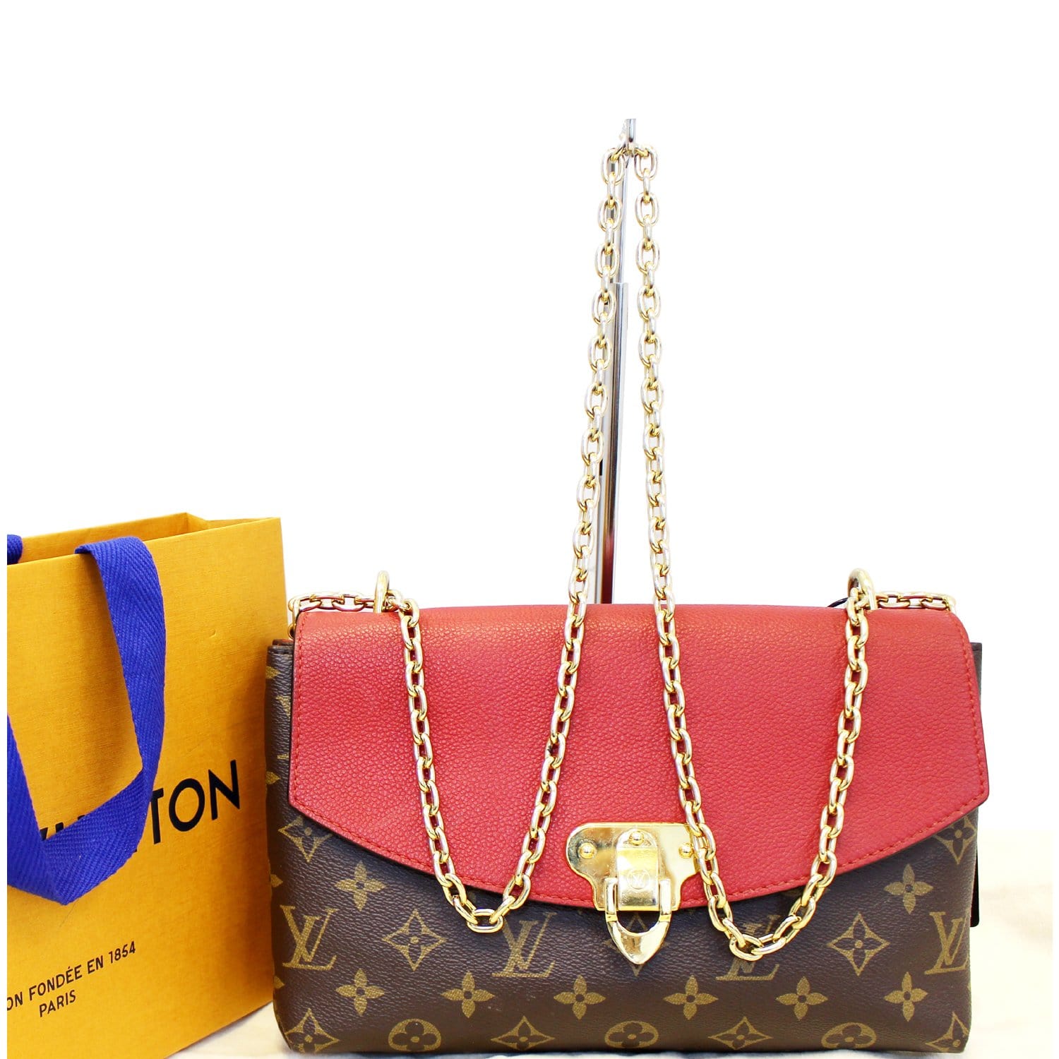 LOUIS VUITTON Saint Placide Monogram Canvas Shoulder Crossbody Bag Cerise