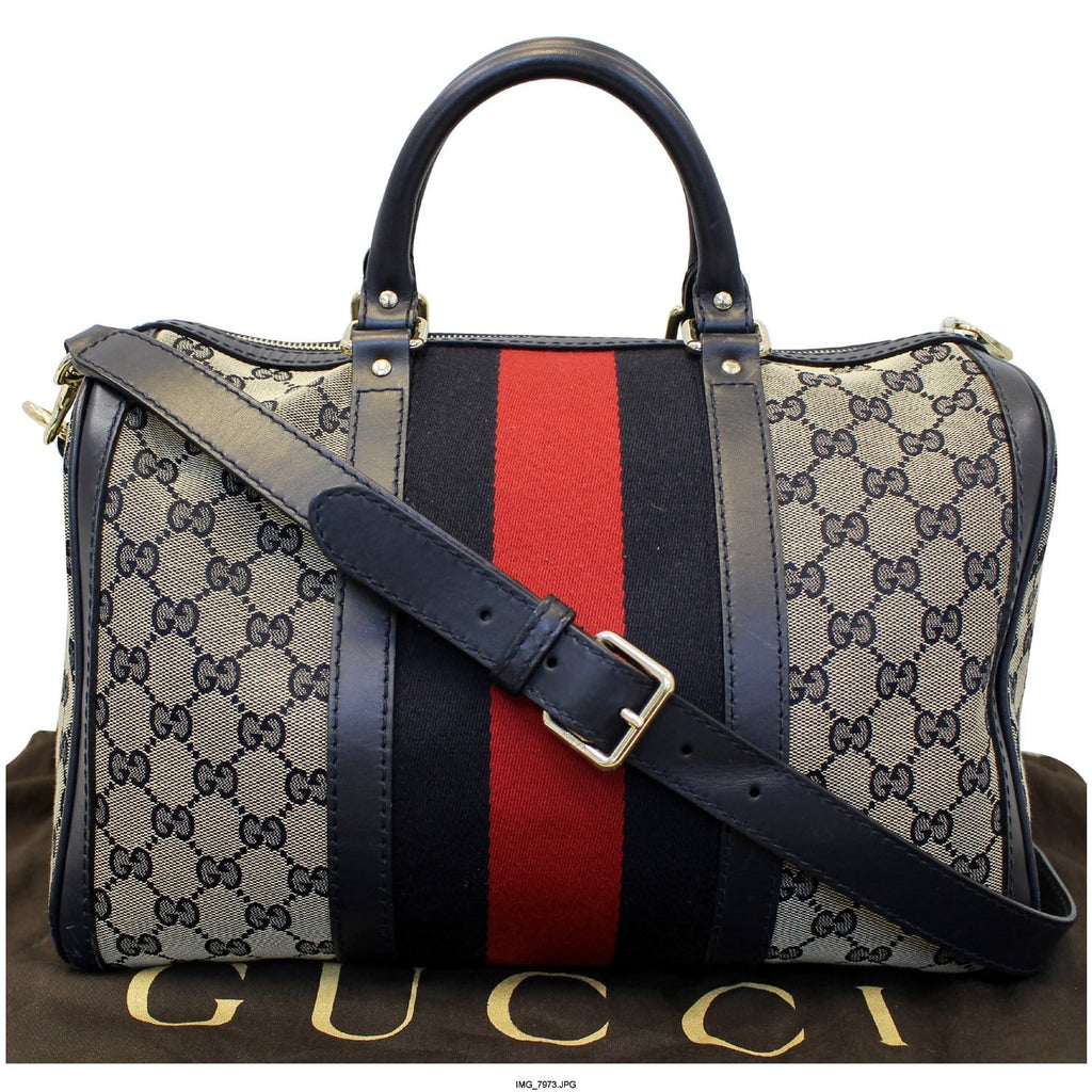 GUCCI Web Medium  Gucci Boston Bag with Signature Web 247205