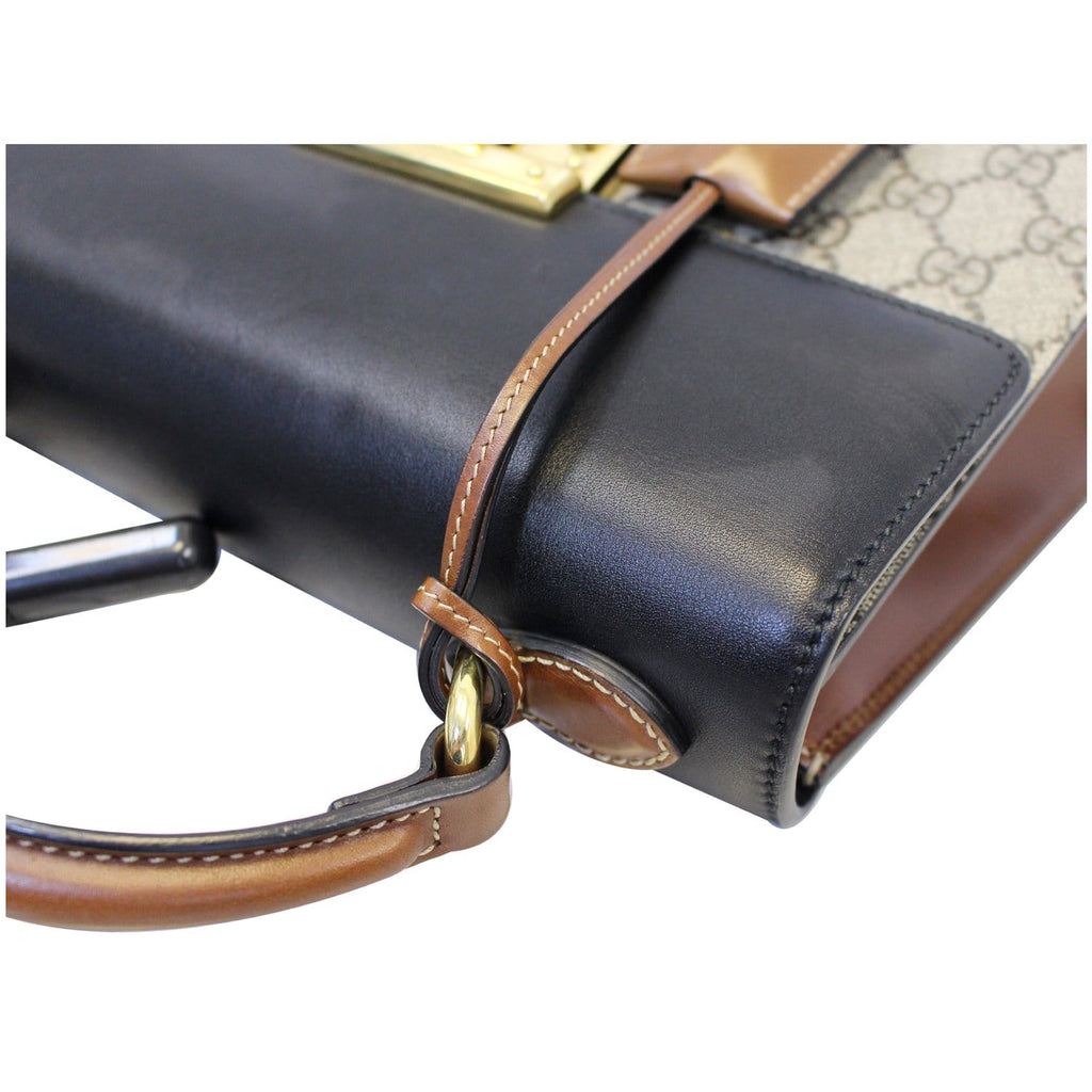GUCCI Small Padlock Gucci Supreme Monogram Top Handle Crossbody Bag