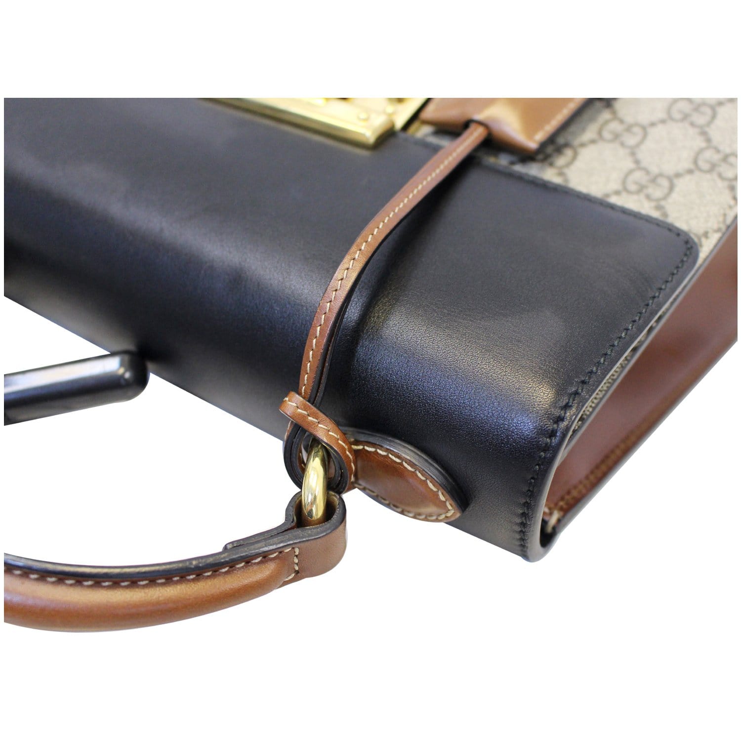 GUCCI Small Padlock Gucci Supreme Monogram Top Handle Crossbody Bag