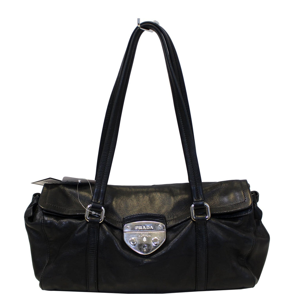 Prada Black  Leather Shoulder Bag