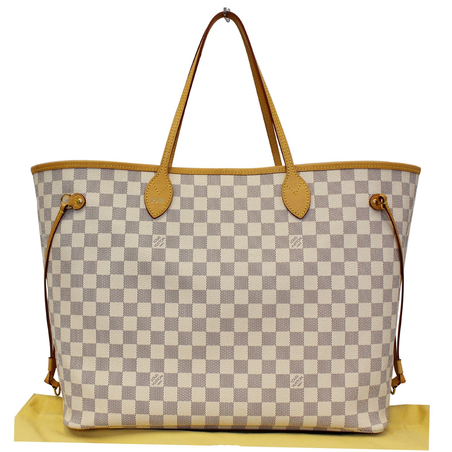 LOUIS VUITTON Neverfull GM Damier Azur Tote Shoulder Bag Rose Ballerine