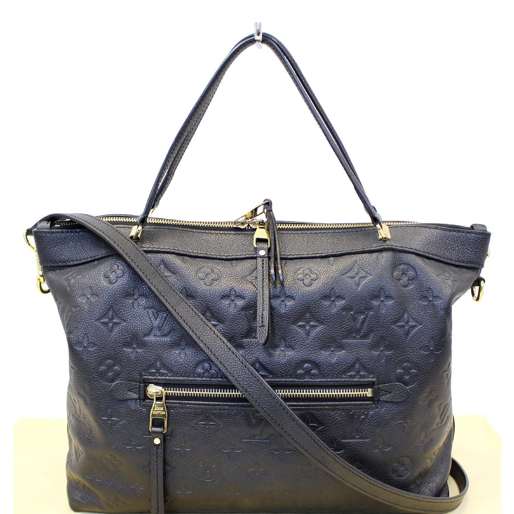 LOUIS VUITTON Bastille MM Empreinte Leather Shoulder Handbag Black