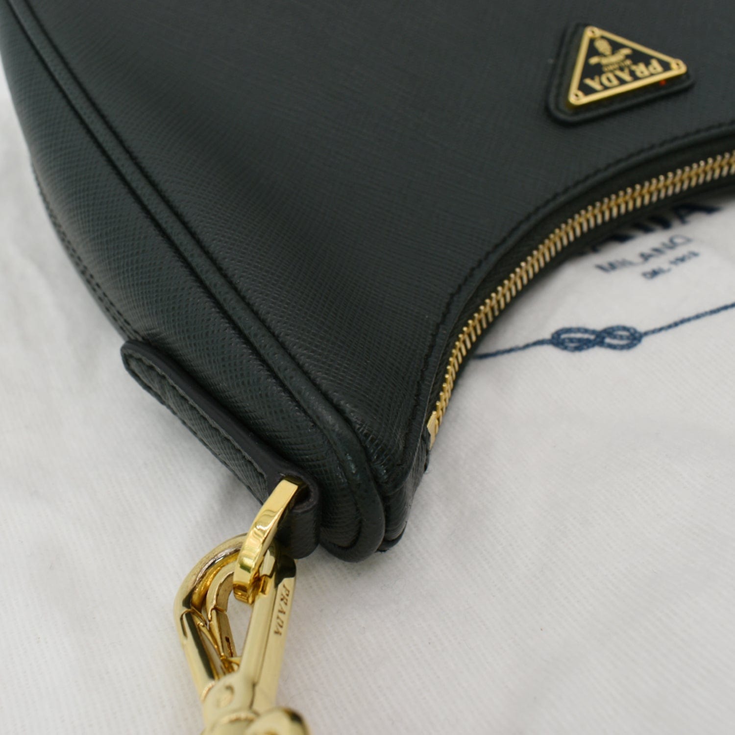 PRADA Re-Edition 2005 Saffiano Leather Shoulder Bag Emerald Green