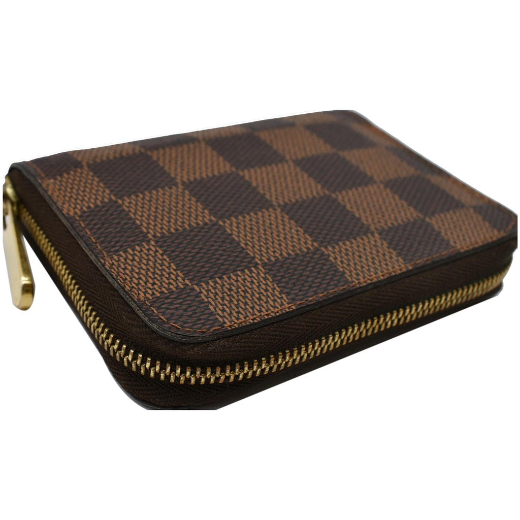 LOUIS VUITTON Damier Ebene Zippy Coin Purse Brown