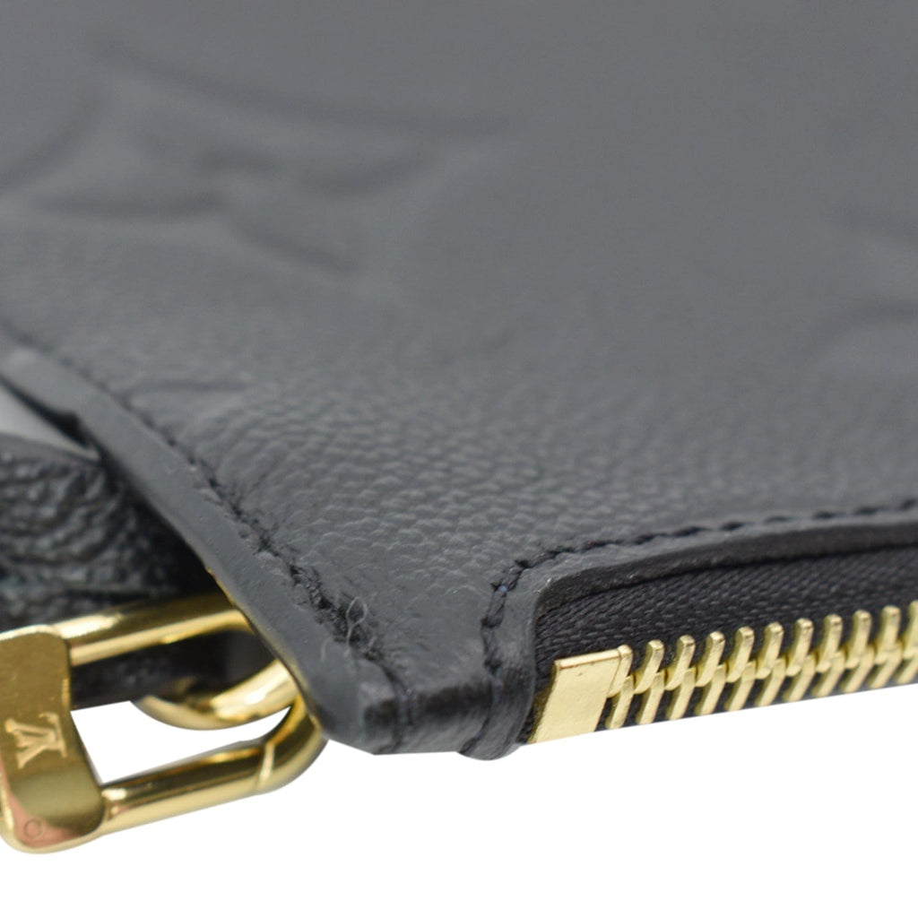 LOUIS VUITTON Empreinte Monogram Neverfull MM Pochette Wristlet Pouch Black