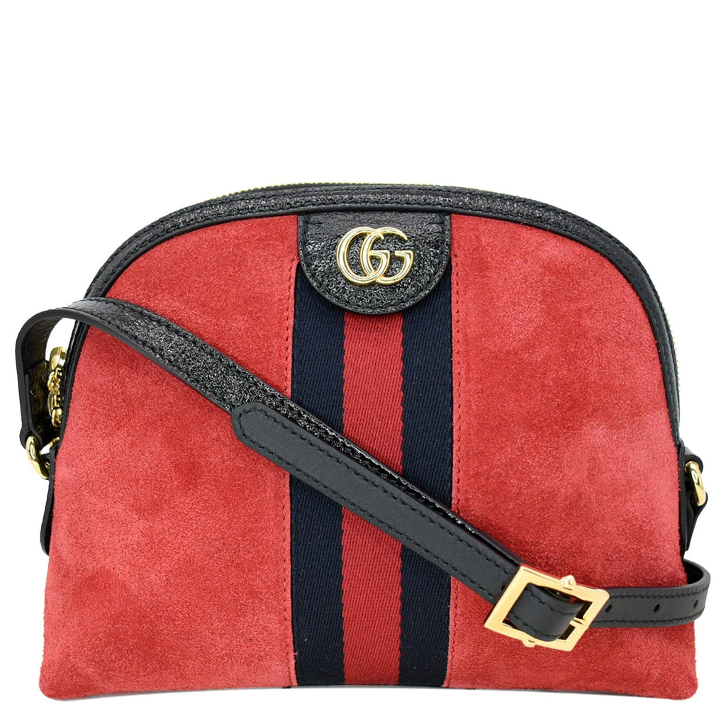 GUCCI Ophidia Gucci Small Suede Shoulder Bag Red 499621