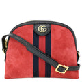 GUCCI Ophidia Gucci Small Suede Shoulder Bag Red 499621