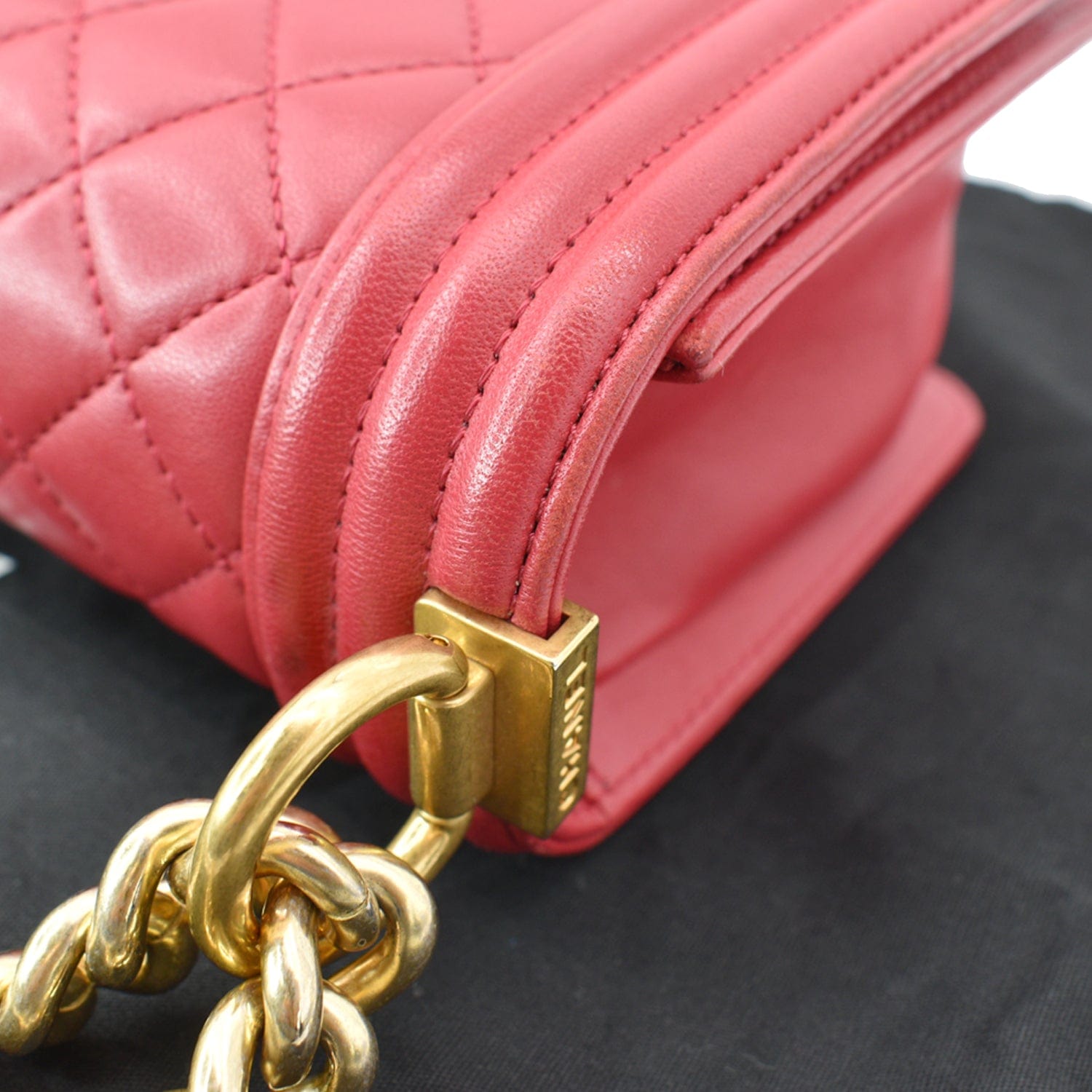 Chanel Le Boy Small  Leather Shoulder Bag Red
