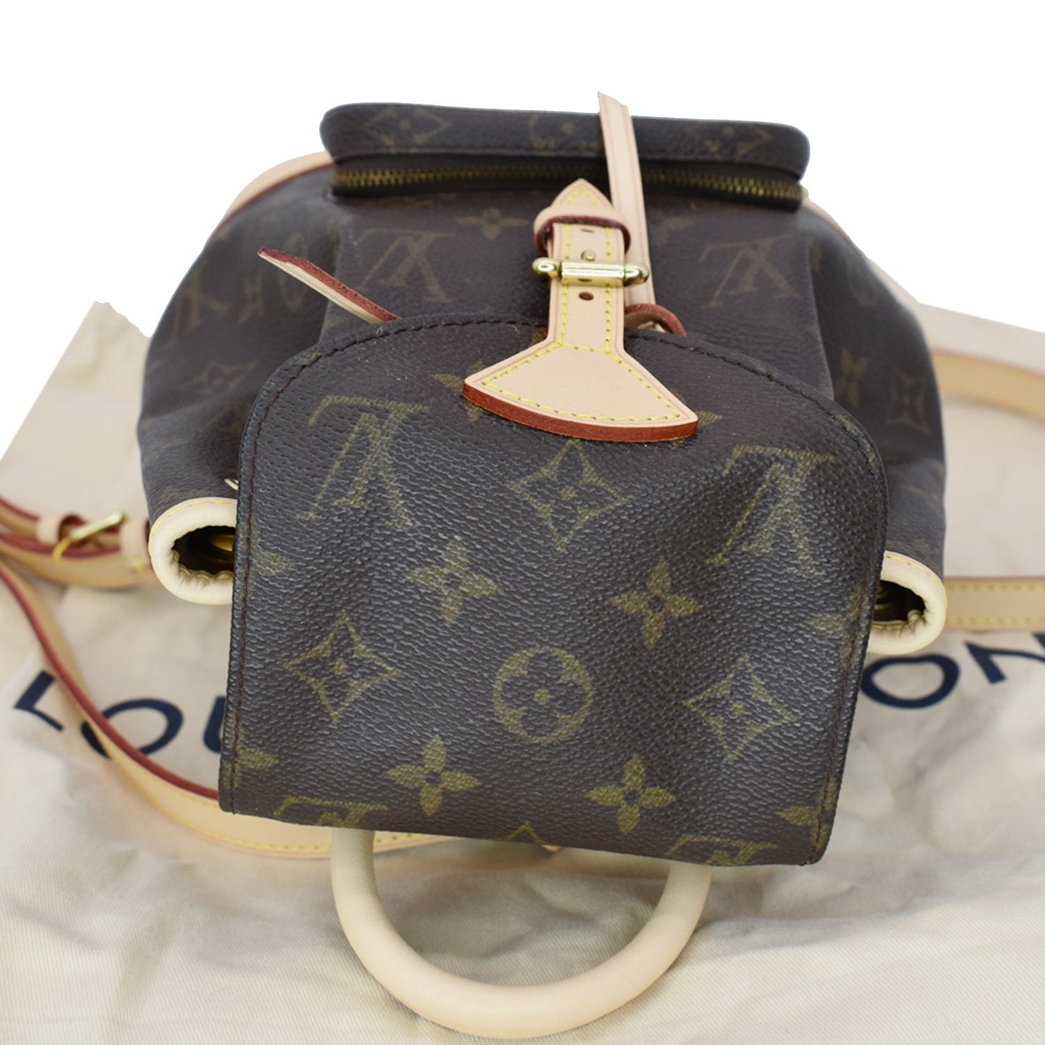 LOUIS VUITTON Mini Montsouris Monogram Canvas Backpack Bag Brown