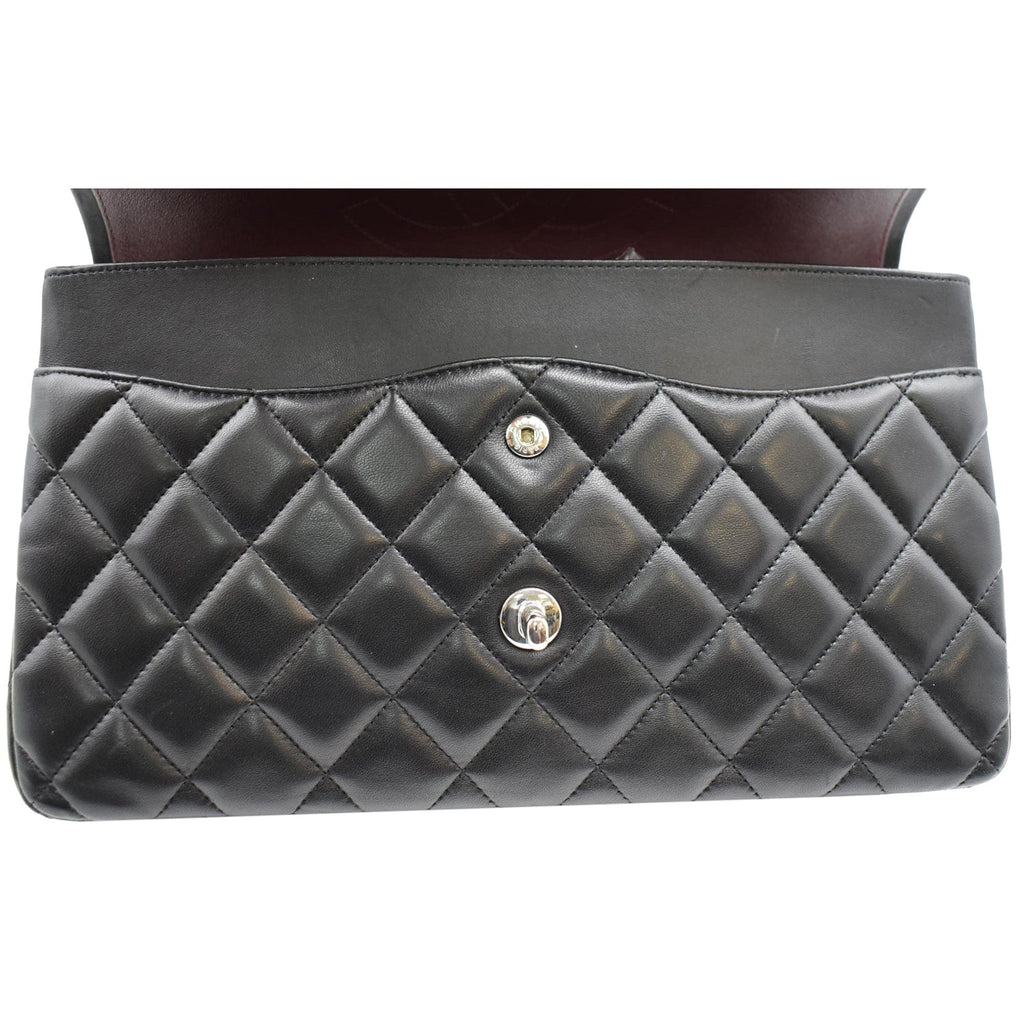 Chanel Classic Jumbo Double Flap  Leather Shoulder Bag Black