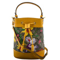 GUCCI Ophidia Flora Small Gucci Canvas Bucket Bag Yellow 550621