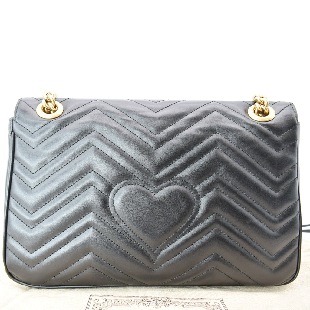GUCCI Gucci Marmont Medium Matelasse Shoulder Bag Black 443496