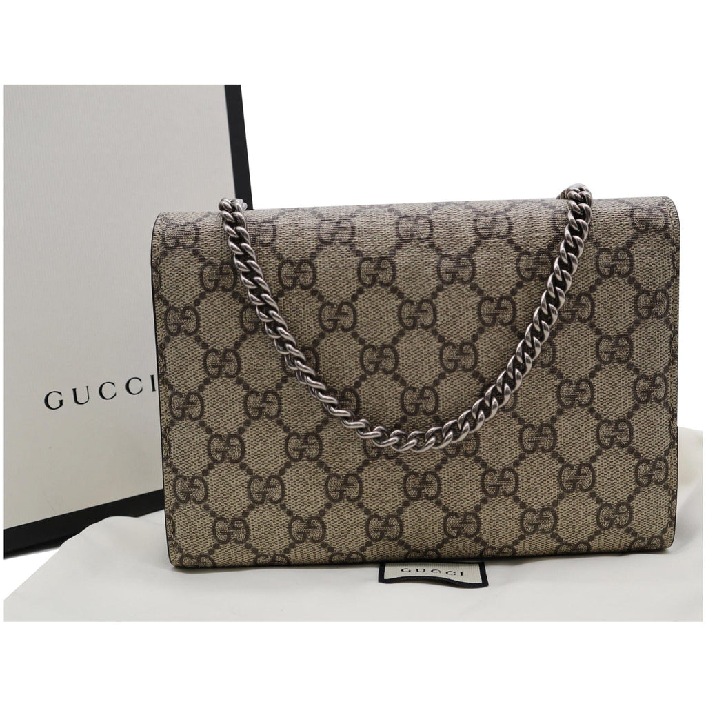 GUCCI Dionysus Gucci Supreme Crossbody Chain Wallet Beige 401231
